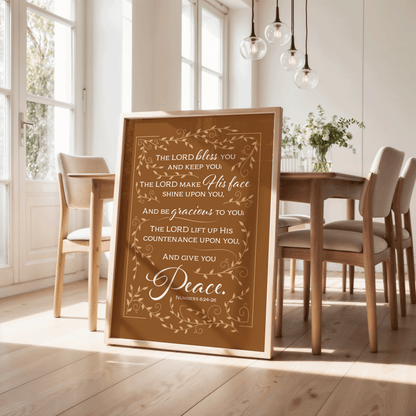 Bible Verse Print, Numbers 6:24-26, Aaronic Blessing
